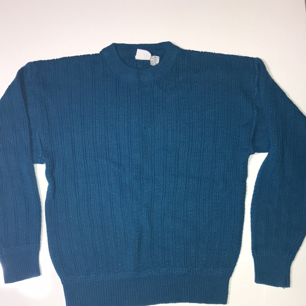 Todays News Sweater Vintage Size XL Blue Nice Heavy Material